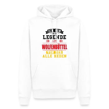 Stadt Wolfenbüttel Deutschland Legende Spruch - Männer Premium Bio Hoodie - Weiß - Vorne - Nico (187cm)