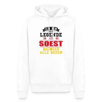 Stadt Soest Deutschland Legende Spruch - Männer Premium Bio Hoodie - Weiß - Vorne - Nico (187cm)