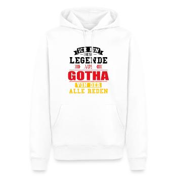 Stadt Gotha Deutschland Legende Spruch - Männer Premium Bio Hoodie - Weiß - Vorne - Nico (187cm)