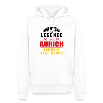 Stadt Aurich Deutschland Legende Spruch - Männer Premium Bio Hoodie - Weiß - Vorne - Nico (187cm)
