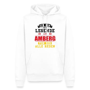 Stadt Amberg Deutschland Legende Spruch - Männer Premium Bio Hoodie - Weiß - Vorne - Nico (187cm)
