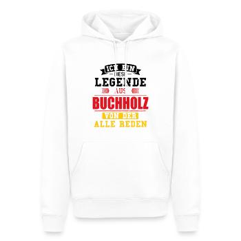 Stadt Buchholz Deutschland Legende Spruch - Männer Premium Bio Hoodie - Weiß - Vorne - Nico (187cm)