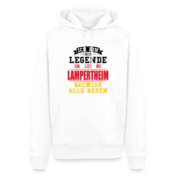 Stadt Lampertheim Deutschland Legende Spruch - Männer Premium Bio Hoodie - Weiß - Vorne - Nico (187cm)