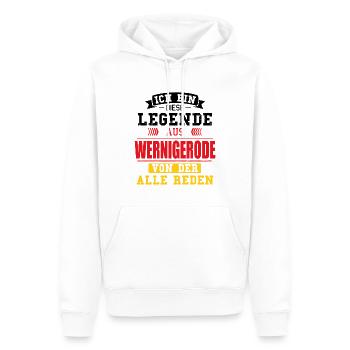 Stadt Wernigerode Deutschland Legende Spruch - Männer Premium Bio Hoodie - Weiß - Vorne - Nico (187cm)
