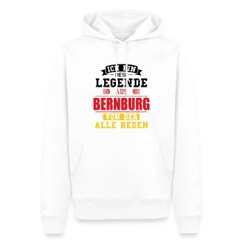 Stadt Bernburg Deutschland Legende Spruch - Männer Premium Bio Hoodie - Weiß - Vorne - Nico (187cm)