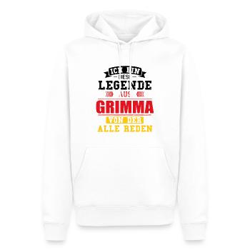 Stadt Grimma Deutschland Legende Spruch - Männer Premium Bio Hoodie - Weiß - Vorne - Nico (187cm)