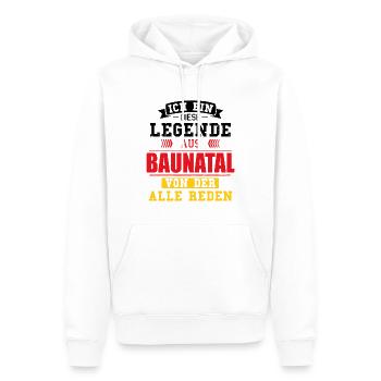 Stadt Baunatal Deutschland Legende Spruch - Männer Premium Bio Hoodie - Weiß - Vorne - Nico (187cm)