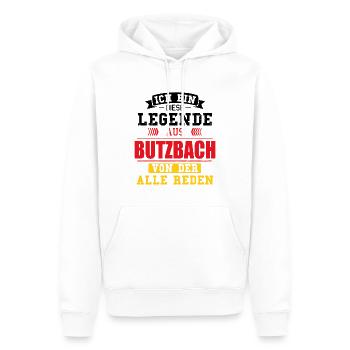 Stadt Butzbach Deutschland Legende Spruch - Männer Premium Bio Hoodie - Weiß - Vorne - Nico (187cm)