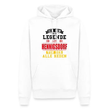 Stadt Hennigsdorf Deutschland Legende Spruch - Männer Premium Bio Hoodie - Weiß - Vorne - Nico (187cm)