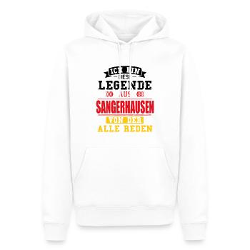 Stadt Sangerhausen Deutschland Legende Spruch - Männer Premium Bio Hoodie - Weiß - Vorne - Nico (187cm)