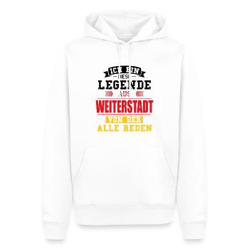 Stadt Weiterstadt Deutschland Legende Spruch - Männer Premium Bio Hoodie - Weiß - Vorne - Nico (187cm)