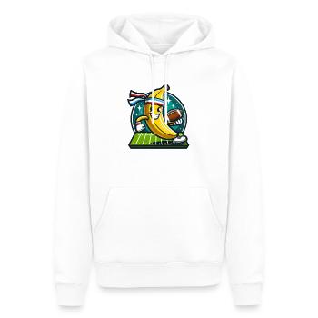 Banane de football - Sweat à capuche Premium bio Homme - blanc - Devant - Nico (187cm)
