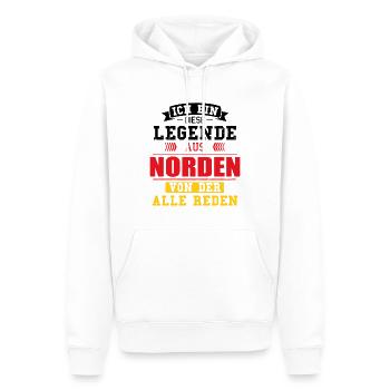 Stadt Norden Deutschland Legende Spruch - Männer Premium Bio Hoodie - Weiß - Vorne - Nico (187cm)