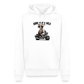 Geboren um wild zu sein. - Männer Premium Bio Hoodie - Weiß - Vorne - Nico (187cm)
