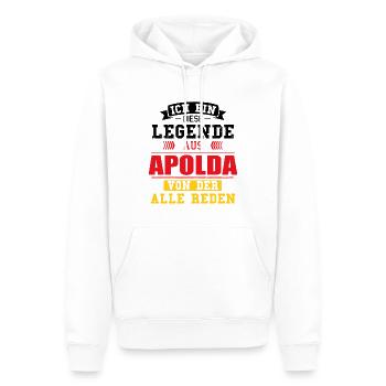 Stadt Apolda Deutschland Legende Spruch - Männer Premium Bio Hoodie - Weiß - Vorne - Nico (187cm)