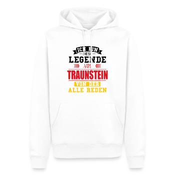 Stadt Traunstein Deutschland Legende Spruch - Männer Premium Bio Hoodie - Weiß - Vorne - Nico (187cm)