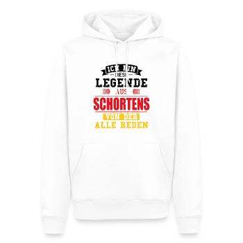 Stadt Schortens Deutschland Legende Spruch - Männer Premium Bio Hoodie - Weiß - Vorne - Nico (187cm)
