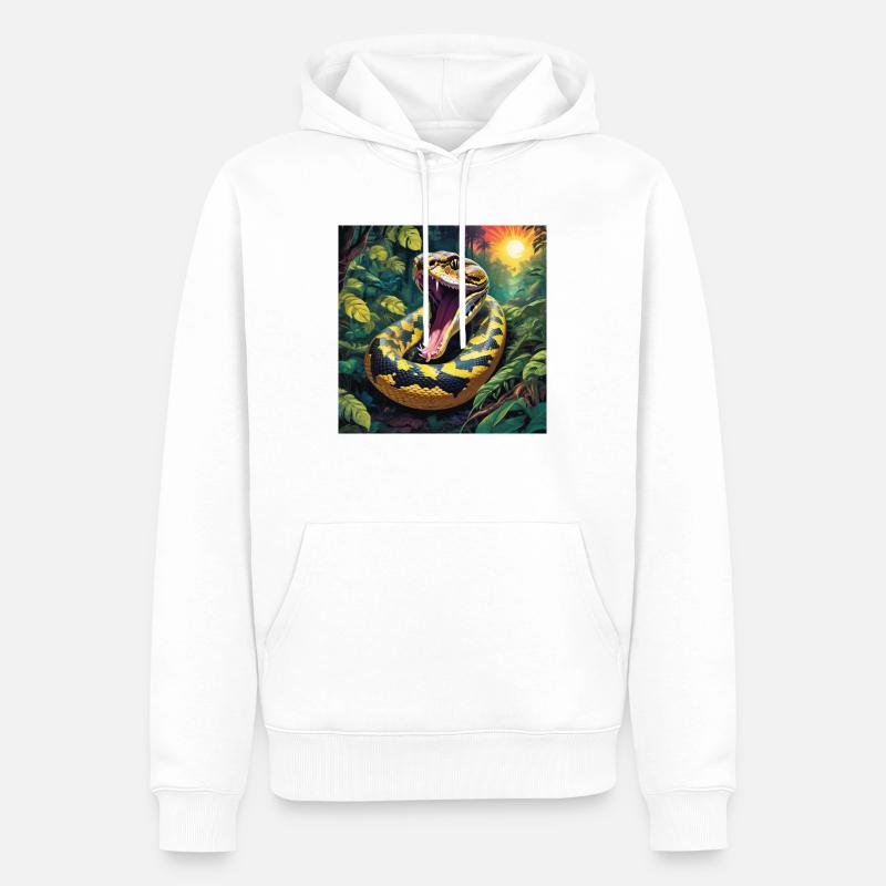 Python Snake - Men’s Premium Organic Hoodie - white
