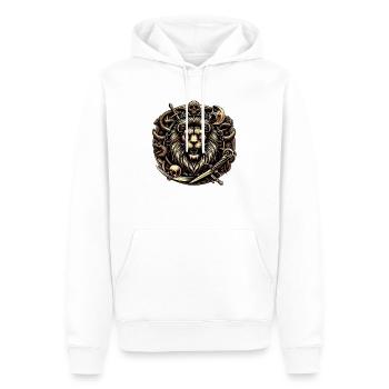 Vivre comme un Lion - Sweat à capuche Premium bio Homme - blanc - Devant - Nico (187cm)