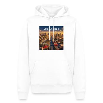 Los Angeles - Männer Premium Bio Hoodie - Weiß - Vorne - Nico (187cm)