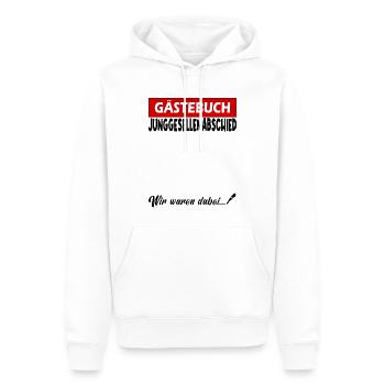 Junggesellenabschied Gästebuch Bräutigam - Männer Premium Bio Hoodie - Weiß - Vorne - Nico (187cm)