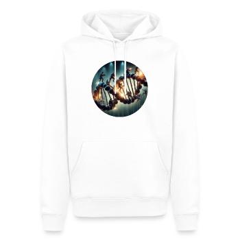 ADN de la police 3 - Sweat à capuche Premium bio Homme - blanc - Devant - Nico (187cm)