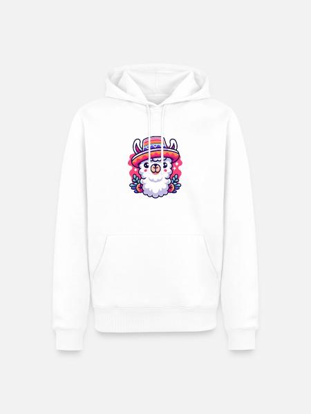 No Drama Lama - Männer Premium Bio Hoodie - Weiß