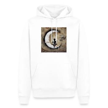 Kein Banksy - Schaukeln mit dem Mond - Männer Premium Bio Hoodie - Weiß - Vorne - Nico (187cm)