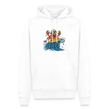 crabe surfeur - Sweat à capuche Premium bio Homme - blanc - Devant - Nico (187cm)