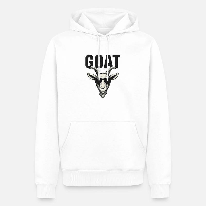 Chèvre - Sweat à capuche Premium bio Homme - blanc