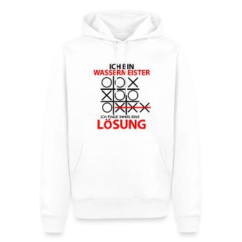 Wassermeister Spruch Lustig immer Lösung - Männer Premium Bio Hoodie - Weiß - Vorne - Nico (187cm)