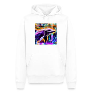 Delphin - Männer Premium Bio Hoodie - Weiß - Vorne - Nico (187cm)