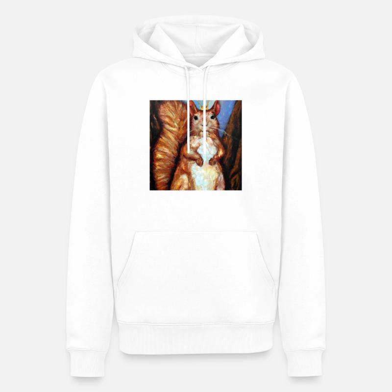 Das königliche Eichhörnchen - Männer Premium Bio Hoodie - Weiß