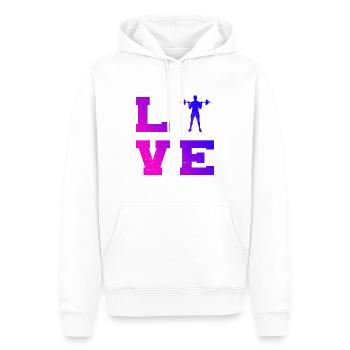 Cardio Femmes Musculation Hommes Haltérophilie - Sweat à capuche Premium bio Homme - blanc - Devant - Nico (187cm)