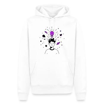 Idee - Männer Premium Bio Hoodie - Weiß - Vorne - Nico (187cm)