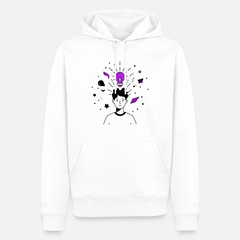 idée - Sweat à capuche Premium bio Homme - blanc