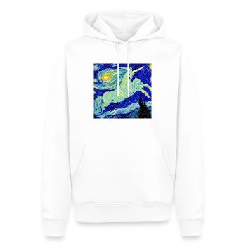 Œuvre d’art licorne - Sweat à capuche Premium bio Homme - blanc - Devant - Nico (187cm)