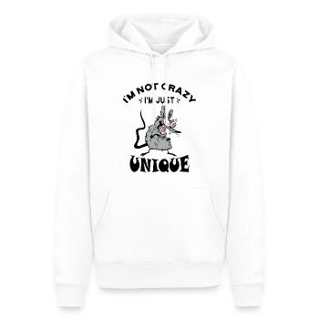 I'm not crazy I'm just unique, Weird Mouse - Männer Premium Bio Hoodie - Weiß - Vorne - Nico (187cm)