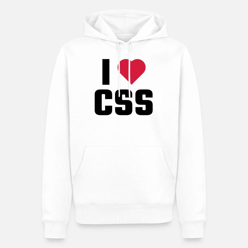 J'aime CSS - Sweat à capuche Premium bio Homme - blanc