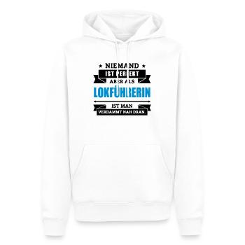 Funshirt Lokführerin - Männer Premium Bio Hoodie - Weiß - Vorne - Nico (187cm)