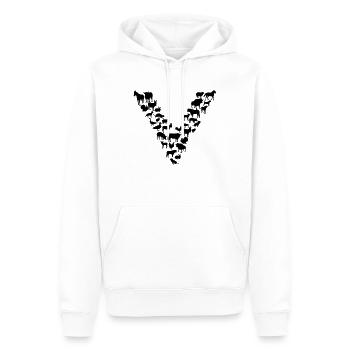 Vegan - Men’s Premium Organic Hoodie - white - Front - Nico (187cm)