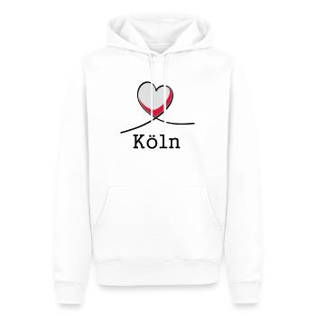 Ich liebe Köln! - Männer Premium Bio Hoodie - Weiß - Vorne - Nico (187cm)