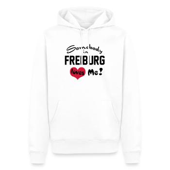 freiburg - Men’s Premium Organic Hoodie - white - Front - Nico (187cm)