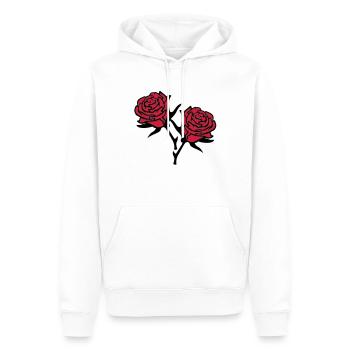 roses4 - Sweat à capuche Premium bio Homme - blanc - Devant - Nico (187cm)