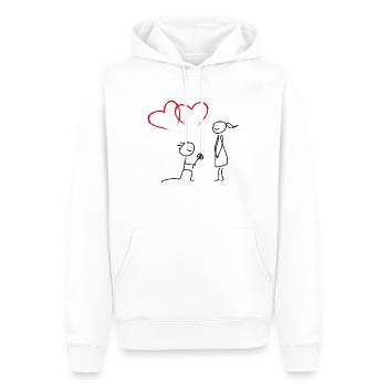 Hochzeitsantrag, Antrag zur Hochzeit - Männer Premium Bio Hoodie - Weiß - Vorne - Nico (187cm)