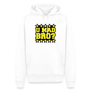 u_mad_bro_c2 - Sweat à capuche Premium bio Homme - blanc - Devant - Nico (187cm)