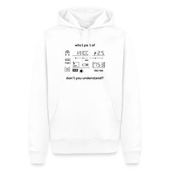 Kamera Manueller Modus - Männer Premium Bio Hoodie - Weiß - Vorne - Nico (187cm)