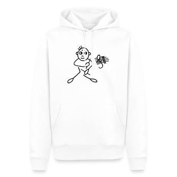 Drummer mit Notenschlüssel - Sweat à capuche Premium bio Homme - blanc - Devant - Nico (187cm)
