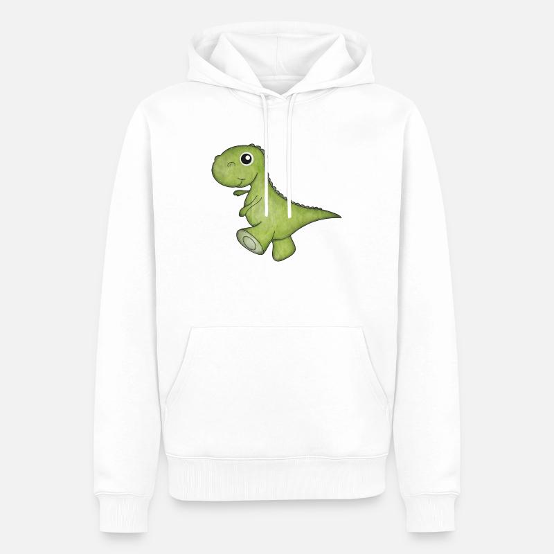 Dino - Männer Premium Bio Hoodie - Weiß