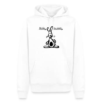 rein & raus - Männer Premium Bio Hoodie - Weiß - Vorne - Nico (187cm)